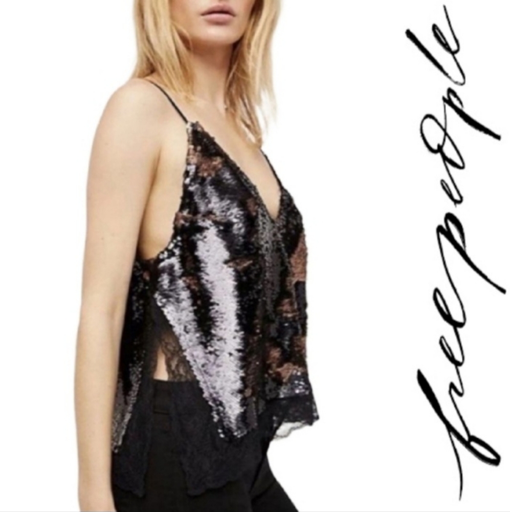 Free People Intimately Swinging Sequins Sleeveless Tank Top Size XS NEW NWT